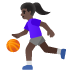 woman bouncing ball, dark skin tone